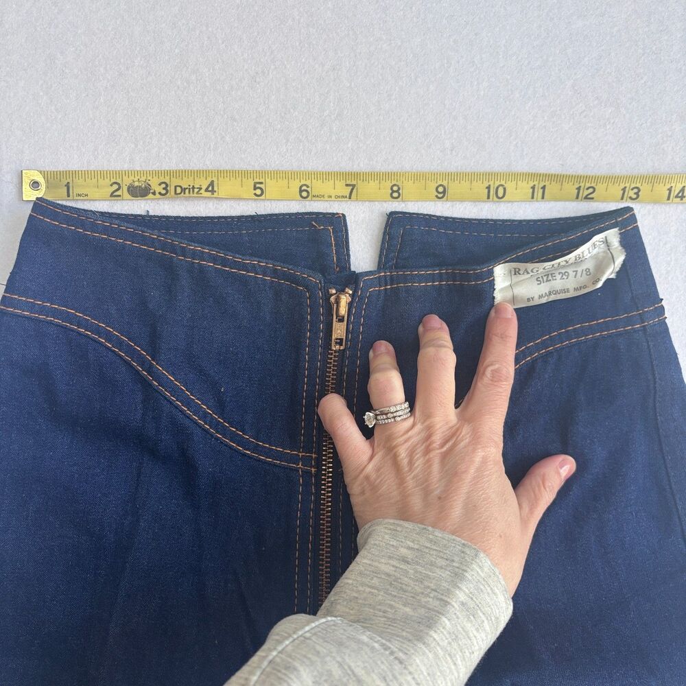 VTG Rag City Blues Los Angeles Zip Around Jeans Womens 26x36 USA Made 70s Disco - Picture 11 of 14